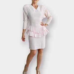 80s Gunne‎ Sax Pastel Pink Party Dress